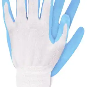 Werkhandschoen Lichtblauw Latex Maat M