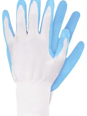 Werkhandschoen Lichtblauw Latex Maat M