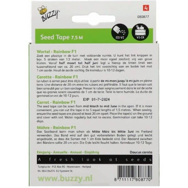 Wortel Zaadlint Rainbow F1