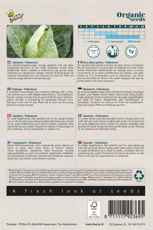 Buzzy Organic Spitskool Filderkraut BIO
