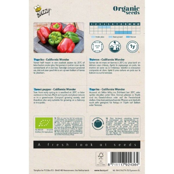 Buzzy Organic Paprika California Wonder BIO