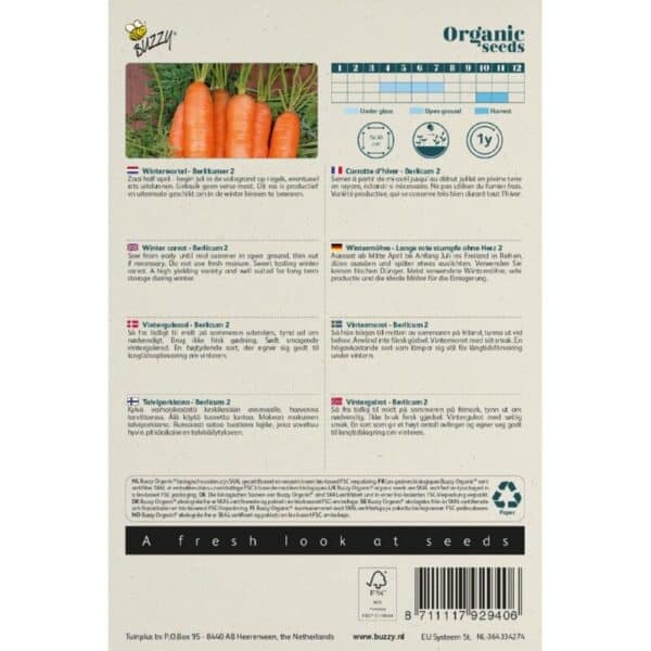 Buzzy Organic Winterwortelen Berlikumer 2 BIO
